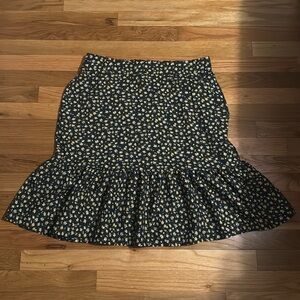 Black formal print skirt